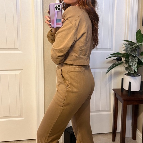 nuuds wideleg sweatpants and cropped sweatshirt set, cinnamon S - Picture 6 of 10